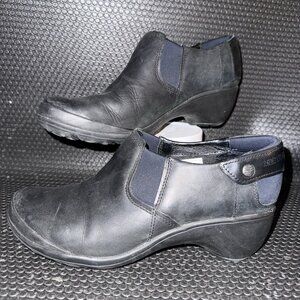Merrell Veranda Clog Black Leather Ankle Wedge Heel Shoes Women’s Size 8.5
